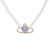 2021 New Micro Inlaid Zircon Full Diamond Peach Heart Planet Necklace Women's Fashion All-Matching Ornament Wholesale