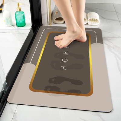 New Absorbent Bathroom Door Mat Water-Absorbing Quick-Drying Bathroom Non-Slip Floor Mat Diatomite Floor Mat Toilet Carpet