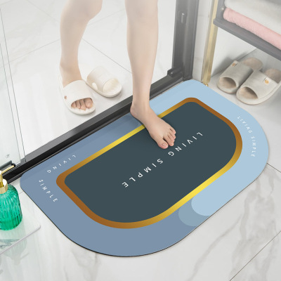 New Bathroom Water-Absorbing Quick-Drying Door Mat Bathroom Bathroom Non-Slip Floor Mat Diatomite Floor Mat Toilet Carpet