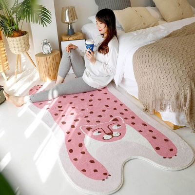 Carpet Bedroom Girl Bedside Blanket Cute Special-Shaped Ins Style Cartoon Plush Blanket Lying Tiger Animal Mat