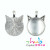 Cat Ear Alloy Base Support round Time Stone Set 25mm Necklace Pendant Keychain Accessories Pendant