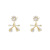 Sterling Silver Needle Micro Inlaid Zircon Bow Stud Earrings Women's Design Pearl Earrings Ornament