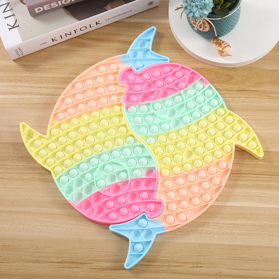 Cross-Border Rat Killer Pioneer Eight Diagrams Fish Chessboard Toy Silicone Desktop Decompression Squeeze Bubble Children's Educational Toy