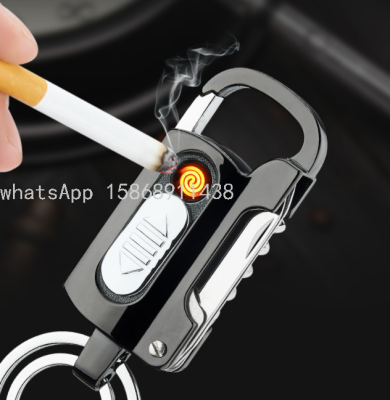 Creative Multifunctional Bottle Opener Key Ring Wine Corkscrew Multi-Function Knife Flashlight Lighter Gift