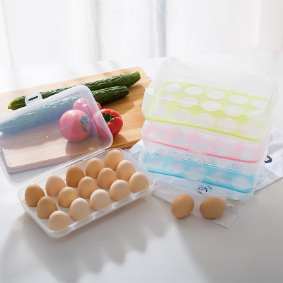 15 Grid Egg Storage Box Kitchen Crisper Portable Picnic Egg Storage Plastic Plastic Egg Box Egg Storage Box