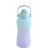 2000ml Internet Celebrity Big Water Cup Sandblasting Gradient Color Women's Water Bottle Outdoor Sports Sports Bottle Bounce Cover Tape Handle
