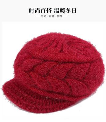Autumn and Winter Girl's Cap Korean Style Fashion with along Woolen Cap plus Velvet Warm Winter Mom Style Hat Grandma Knitted Sleeve Cap