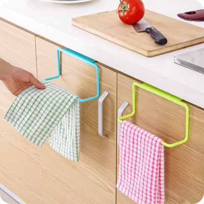 Cabinet Door Back Single-Rod Towel Rack Seamless Rag Rack Drawer Towel Rail Cabinet Garbage Bag Support