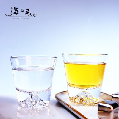 Japanese-Style Fuji Mountain Glass Cup Frosted Ins Style Snow Mountain Cup Household Transparent Breakfast Milk Cup Whiskey Glass
