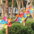10 M 10 Five Leaves Plastic Windmill Skewers Rope Kindergarten Scenic Spot Outdoor Hanging Decorative Waterproof Factory Direct Sales
