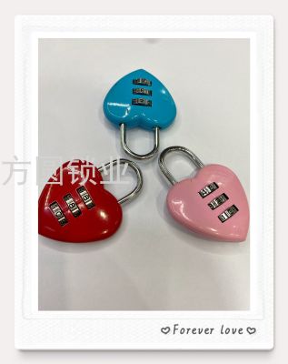 Heart-Shaped Password Lock Mini Small Padlock Trolley Luggage Pencil Case Drawer Universal Heart-Shaped Small Lock