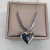 European and American Heavy Industry Small Square Heart Clavicle Chain Ins Disco Jumping Exquisite Square Titanium Steel Necklace Female Sweet Fashion