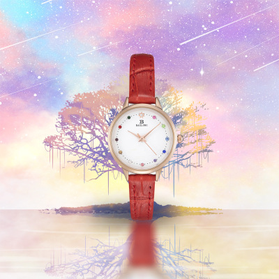 Baishenglong New Quartz Watch Small Light Luxury Ultra-Thin Dial Simple Comfortable Stylish Versatile Quartz Women's Watch