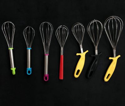 Household Stainless Steel Eggbeater Plastic Handle Kitchen Gadget Factory Direct Sale Wholesale