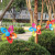 10 M 10 Five Leaves Plastic Windmill Skewers Rope Kindergarten Scenic Spot Outdoor Hanging Decorative Waterproof Factory Direct Sales