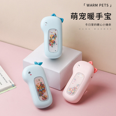 New Q Pet Light Hand Warmer Creative Cute Charging Heating Luminous Small Portable Mobile Hand Warmer Gift