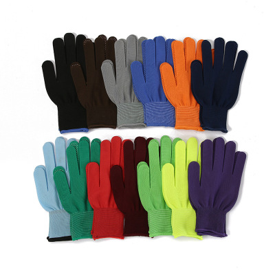 13-Pin Dispensing Labor Protection Gloves Plastic Dispensing Non-Slip Glue-Point Wear-Resistant Breathable Supply Thin Men and Women Wholesale