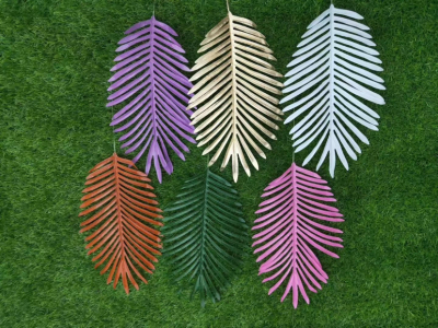 Artificial Sunflower Leaf Scattered Tail Palm Leaf Wedding Wedding Hall Decorative Suspended Ceiling Road Lead Flower Arrangement Plastic Green Plant Decorative Grass Leaves