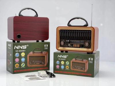 Ns8069bt Retro Wood Radio Bluetooth Card Reader Speaker Old-Fashioned Antique Portable Speaker Radio for the Elderly