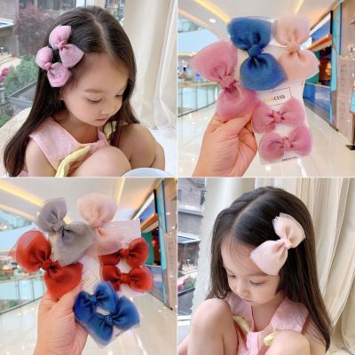 Mesh Bow Children's Headdress Hairpin Korean Super Fairy Girl Princess Clip Baby Western Style Hairpin Hair Accessories