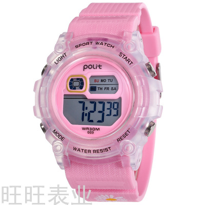 Foreign Trade Watch Simple Sports Deep Waterproof Luminous Cute Children Student Multi-Functional Electronic Watch