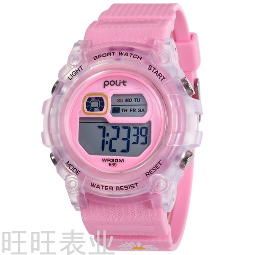 Cross-Border Foreign Trade Watch Simple Sports Deep Waterproof Luminous Cute Children Student Multi-Functional Electronic Watch