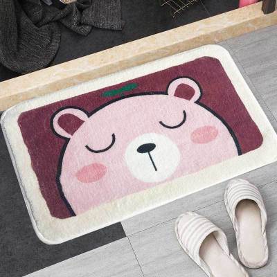 Cartoon Cashmere-like Floor Mat Household Household Doormat Thickening Carpet Water Absorption Dust Removal Floor Mat Factory Wholesale Customization