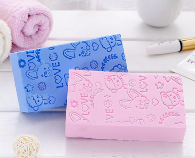 New Cartoon Bath Sponge High-Density Printing Children's Rub-Free Bath Towel Home Bath Dusting Artifact