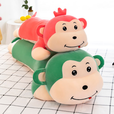 Cute and Soft Lying Monkey Pillow Factory Direct Sales Little Monkey Doll Plush Toys Long Pillow in Stock