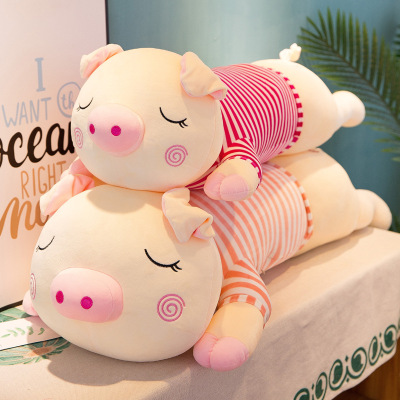 Cute Big Nose Lying Pig Plush Toy and Pig Doll Soft Soothing Pillow Long Pillow One Piece Dropshipping