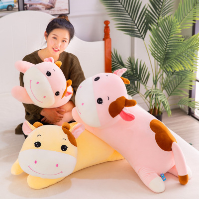 Factory Direct Sales Creative Lying Style Cute Cow Plush Toy Software Dairy Cattle Pillow Ragdoll Doll in Stock