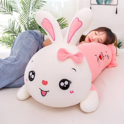 Factory Direct Sales Big Eye Lying Rabbit Doll Plush Toy Soft down Cotton Rabbit Pillow One Piece Dropshipping Spot