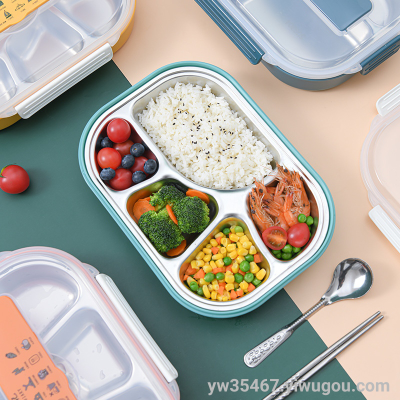 X10-1677 AIRSUN Stainless Steel Lunch Box Insulation Office Worker Student Portable Large Capacity Separated Bowl Bento