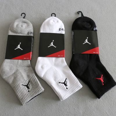 Jordan Socks Athletic Socks Pure Cotton Terry Sole Socks Sweat-Absorbent Breathable Student Running Basketball Socks