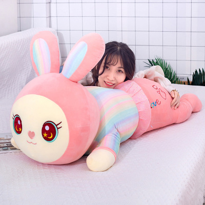Factory Wholesale Software Beauty Rabbit Doll Plush Toys Long Rabbit Pillow Soothing Pillow Can Be One Piece Dropshipping