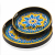 2021 New Retro Middle East Gold Tray Storage Tray Wooden Gold Frame Tray Fruit Plate Square round Fruit Plate