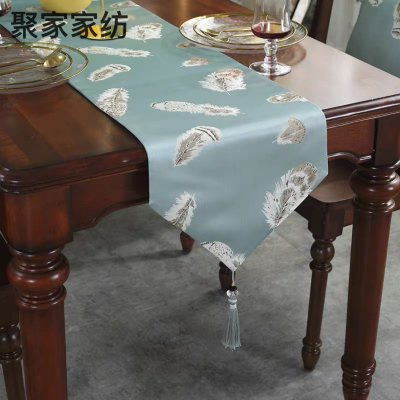 Table Runner Modern New Chinese Dining Table Flag Satin Jacquard Light Luxury Strip Decorative Cloth TV Cabinet Cover Bed Runner