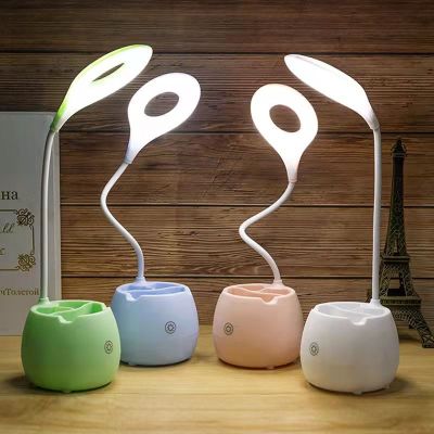 Led Creative Pen Holder Bedside Lamp Bedroom Student Reading Light USB Rechargeable Pen Holder Eye Protection Mobile Phone Holder Table Lamp