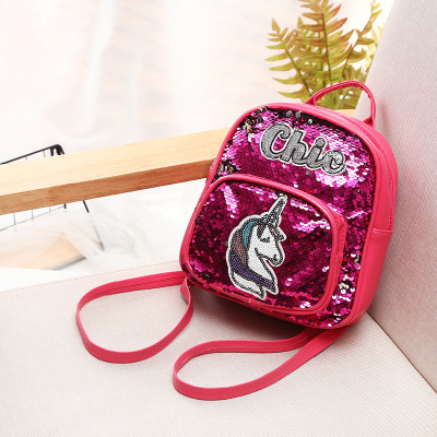 New Children's Unicorn Sequin Backpack Korean-Style Chic and Unique Soft Surface Bag Girls School Season Gift