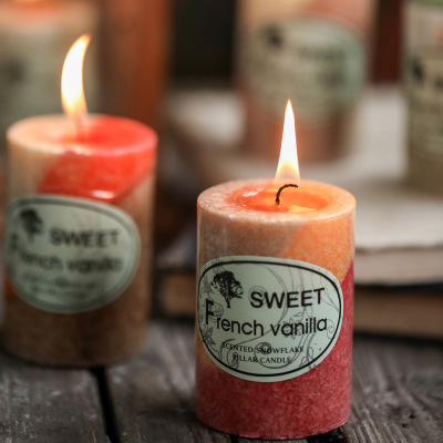Smokeless Cylindrical Aromatherapy Candle DIY Strawberry/Kiwi Fruit/Vanilla/Coffee Flavor Fragrance Hand Gift Candle Wholesale