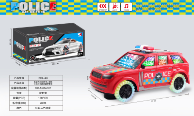 Cross-Border Children's Toy Car Light Music Universal Police Car Electric Sound and Light Rotating Sports Car Drop-Resistant Racing Gift