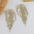 Li Ziting Same Style Shining Gem Jellyfish Tassel Earrings Female Sweet and Spicy Zircon Long Elegant Silver Pin Earrings Ear Clip