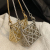 French Entry Lux High-End Fashion Temperament Ins Gold Full Diamond Hollow Bag Pendant Necklace Crossbody Chain Female Fashion