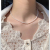 South Korea Dongdaemun Simple Graceful Freshwater Pearl Necklace Design Flower Buckle Clavicle Chain Fresh Necklace