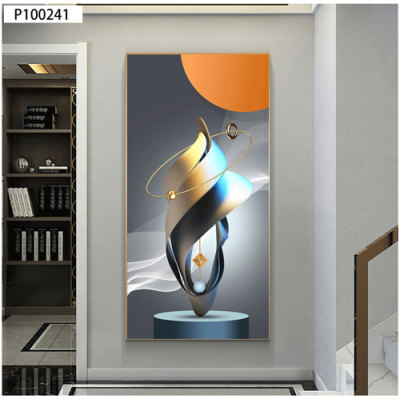 Hallway Corridor and Aisle Paintings Wallpaper Aluminum Alloy Spot Drill Baked Porcelain Abstract Painting Modern Light Luxury Decorative Painting