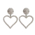 Yang Mi Love Heart Earrings Earrings Online Influencer Eardrops Long Heart-Shaped Graceful Online Influencer Peach Heart Daren Show Heart-Shaped