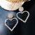 Yang Mi Love Heart Earrings Earrings Online Influencer Eardrops Long Heart-Shaped Graceful Online Influencer Peach Heart Daren Show Heart-Shaped