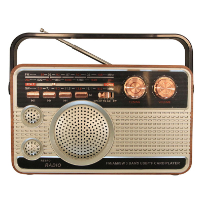 HR-506BT Retro Muitiband Portable Card High Quality Wooden with Bluetooth Hand Adjustment Pluggable Radio