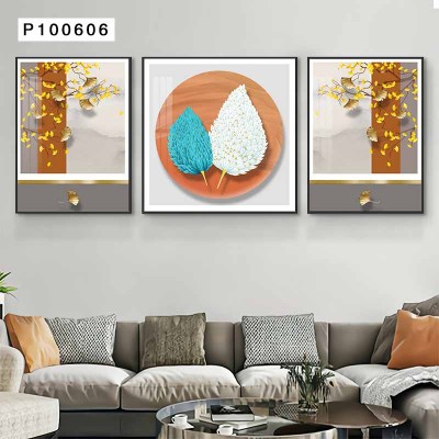Morandi Series Light Luxury Living Room Decorative Painting Modern Minimalistic Abstraction Mural Sofa Background Wall Triptych