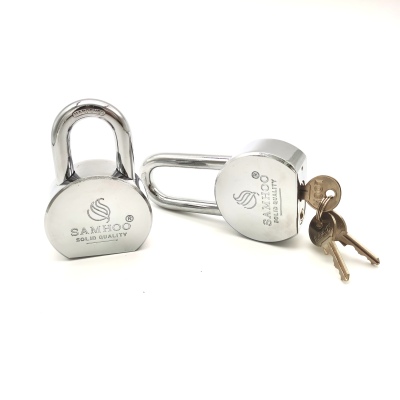 lock padlock chrome plated round steel padlock